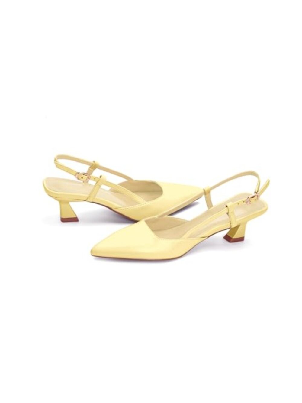 Kitten Heels Women Pointed Toe Slingback Low Heels Dressy Wedding Party Sandals